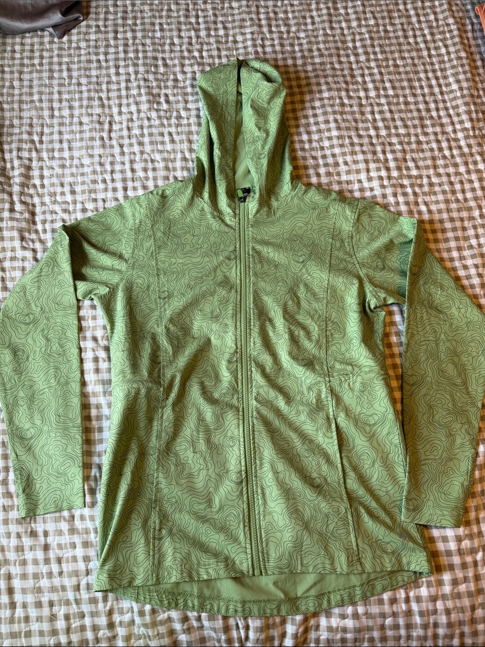 Balance Athletica Light Green Hooded Zip-Up- lightweight - waist can cinch